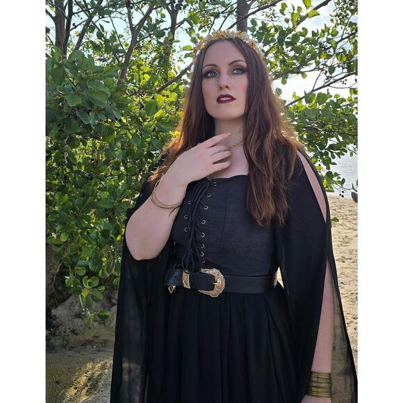 Womens Black Belts Renaissance Vintage Leather Western Waist Belt For Party✨ - Picture 5 of 8